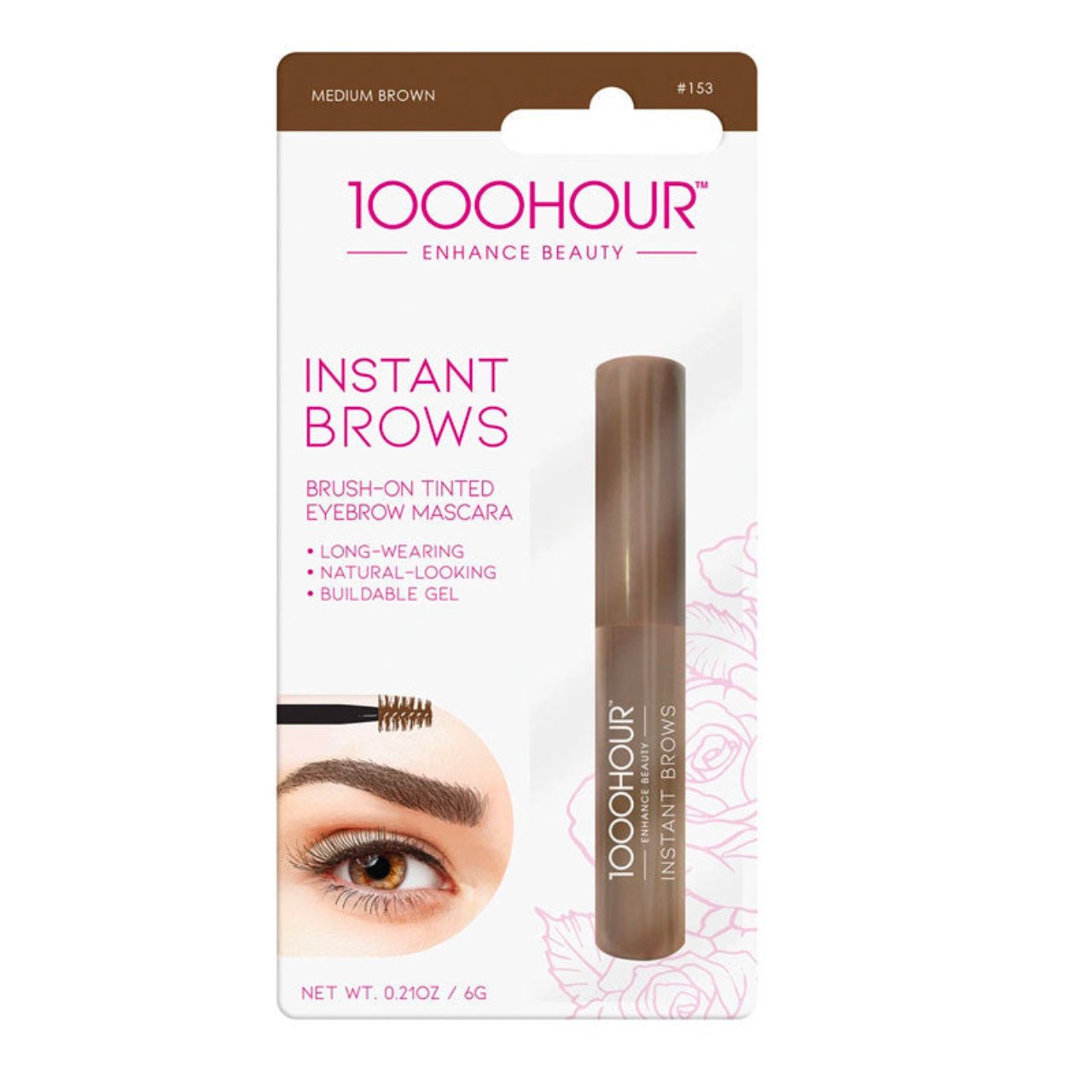 1000 Hour Instant Brows Medium Brown 6g in its packaging.