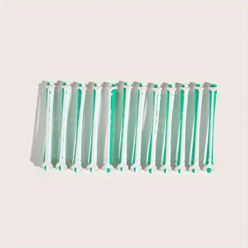 Cold Wave Rods Perm Rollers 6MM*91MM Green White 12Pk