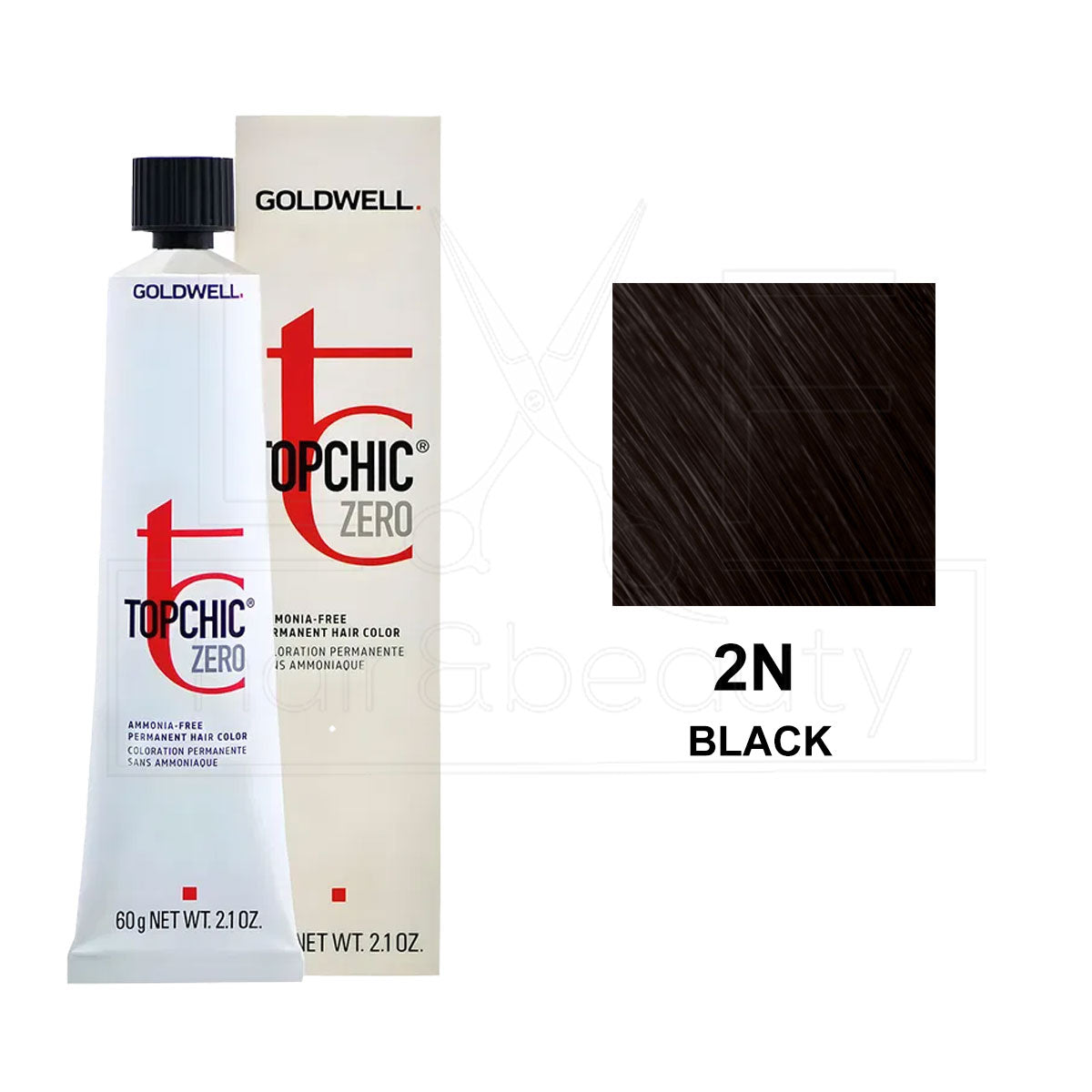 Topchic Zero Ammonia-Free Permanent Hair Color 2N Black 60ML