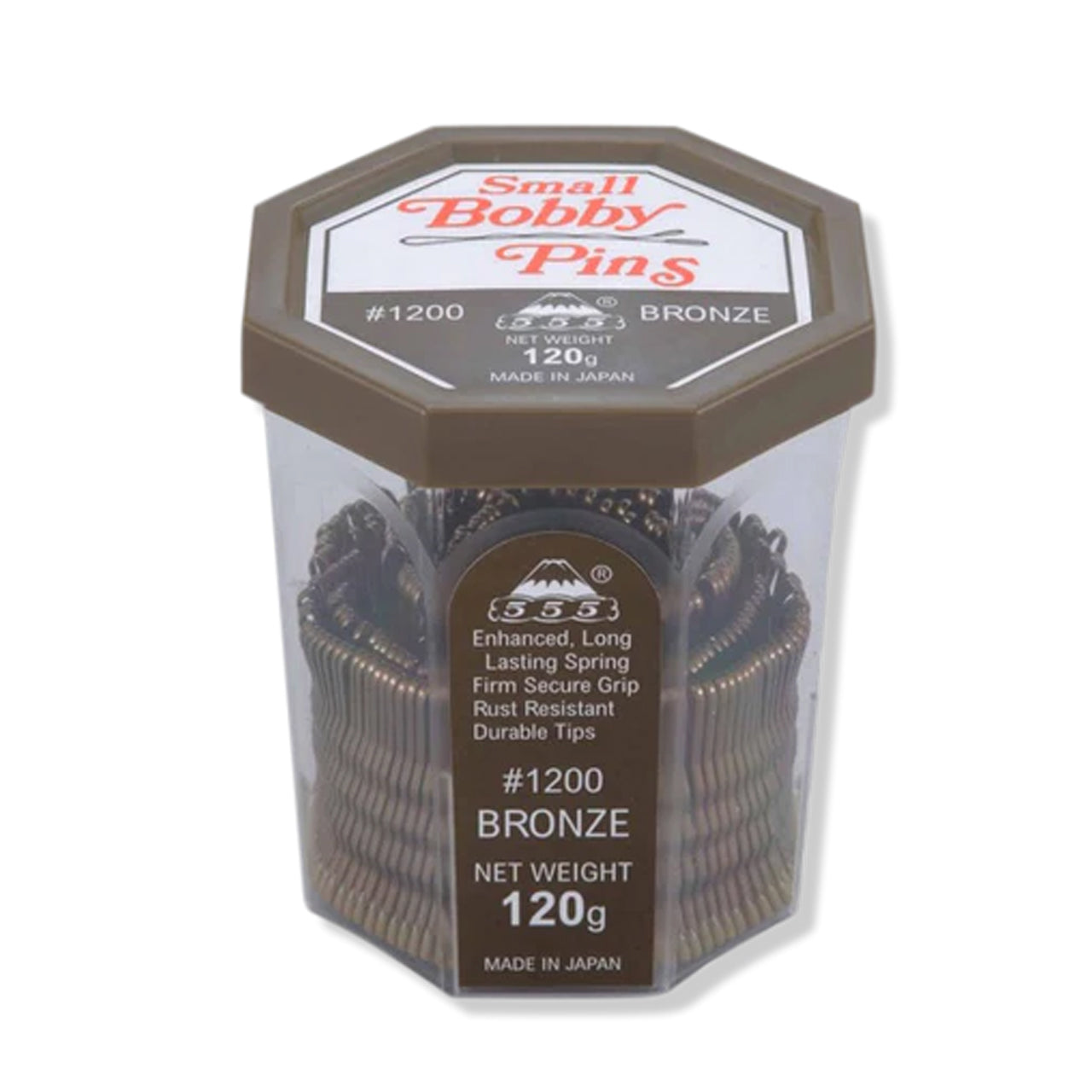 555 BOBBY PINS #1200 1.5" BRONZE 120G packaging
