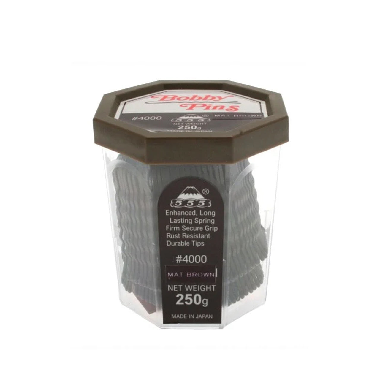 555 BOBBY PINS BROWN 2'' 250G packaging