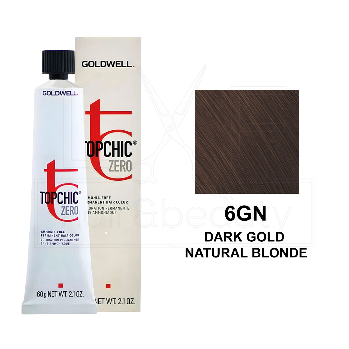 Topchic Zero Ammonia-Free Permanent Hair Color 6GN Dark Gold Natural Blonde 60ML