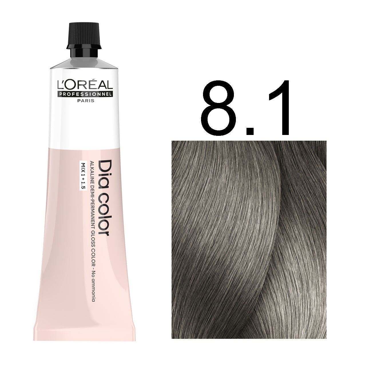 L'Oréal Professionnel Dia Color professional hair dye in shade 8.1 Light Ash Blonde, 60ML tube, ammonia-free permanent color for cool light blonde results