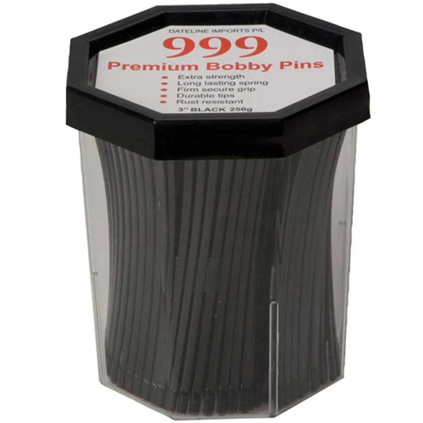 999 BOBBY PINS 3" BLACK 250G packaging