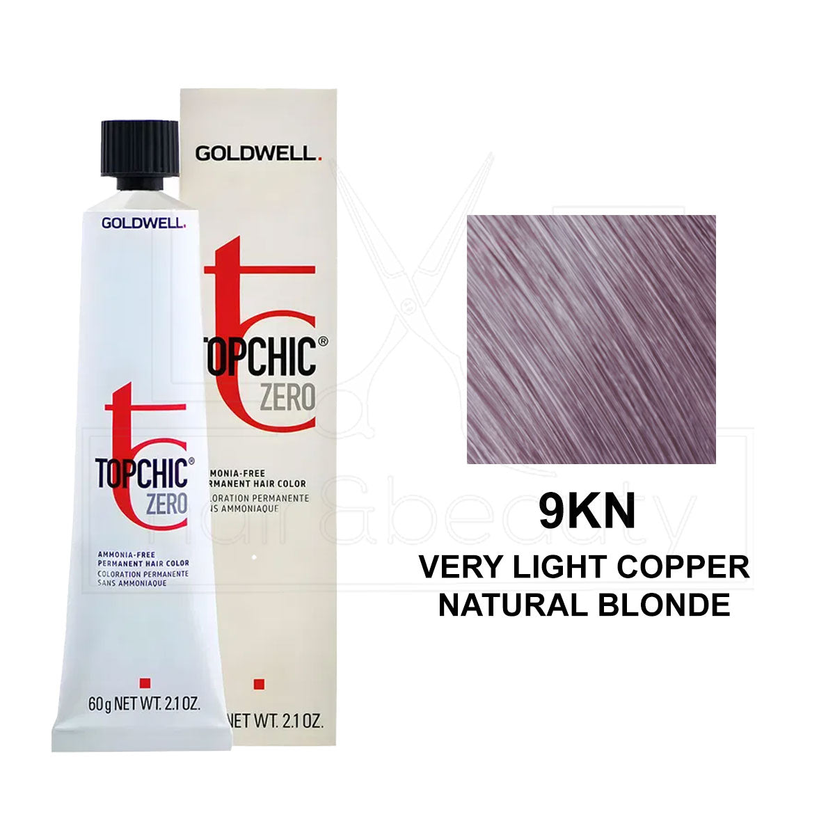 Topchic Zero Ammonia-Free Permanent Hair Color 9KN Very Light Copper Natural Blonde 60ML
