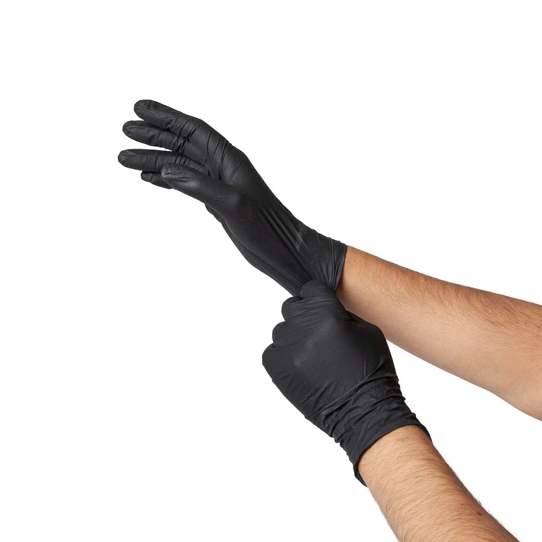 Apollo Black Nitrile Medium Gloves 100Pcs