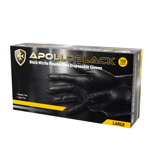 Apollo Black Nitrile Large Gloves