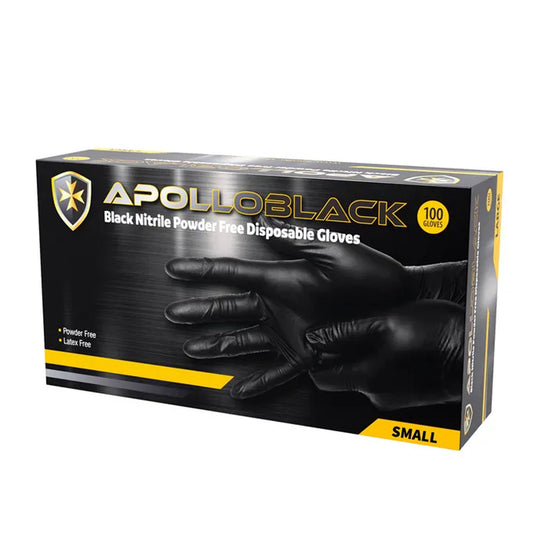 Apollo Black Nitrile Small Gloves 100Pcs