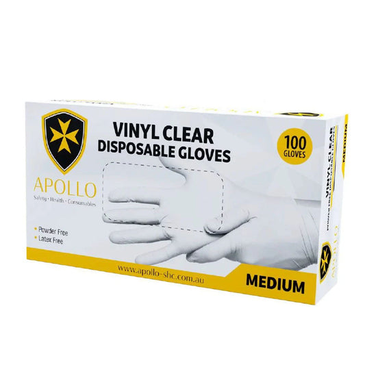 *Apollo Vinyl Clear Medium 100 Gloves