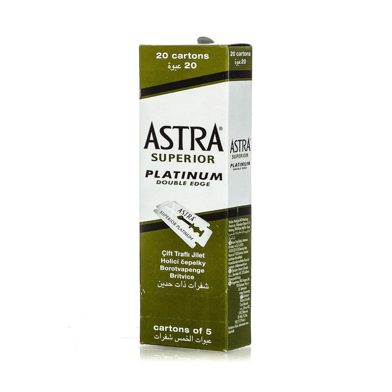 Astra Superior Platinum Double Edge Razor Blades 20 X 5