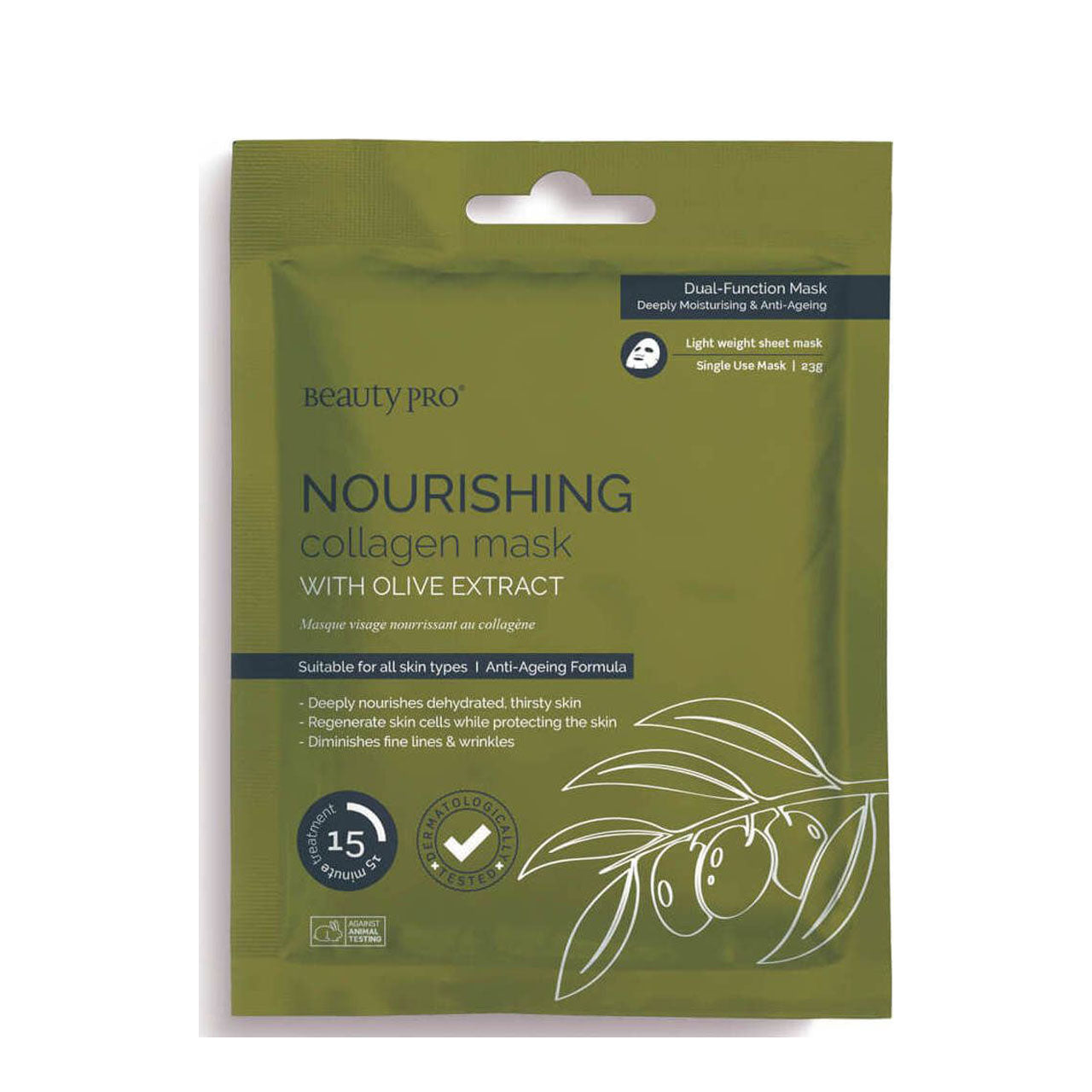 Beauty Pro Nourishing Collagen Sheet Mask With Olive Extract