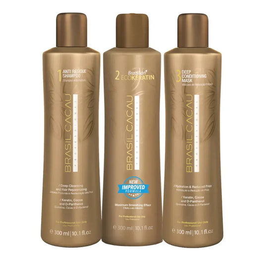 Brasil Cacau Brazilian Eco Keratin Kit Salon Professional Hair Smoother Treatment 300ML