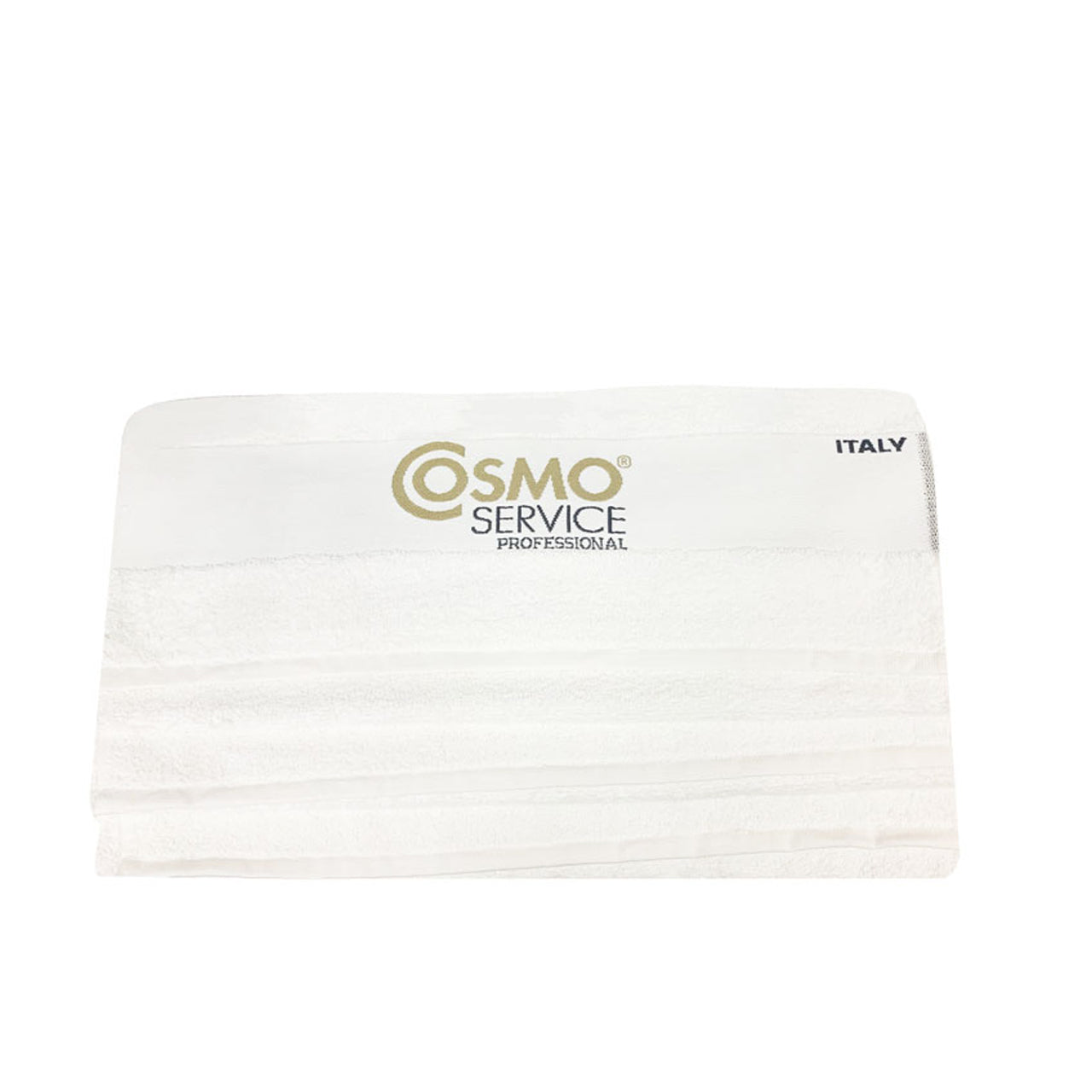 COSMO SERVICE WHITE TOWELS neatly folded in a 3-pack