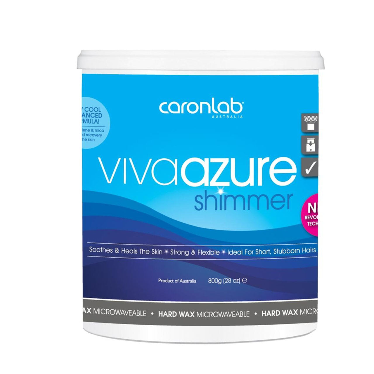 Caron Viva Azure Shimmer Hard Wax Microwaveable 800g