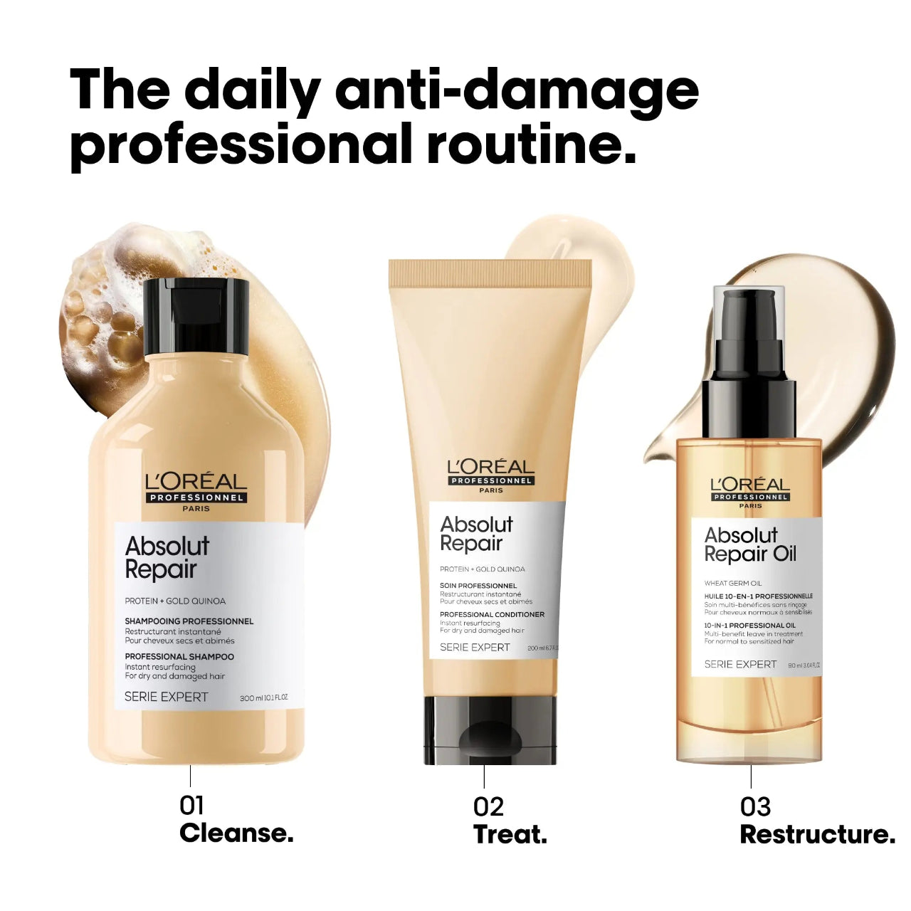 L'Oréal Professionnel Gold Repair Oil Bottle Front View