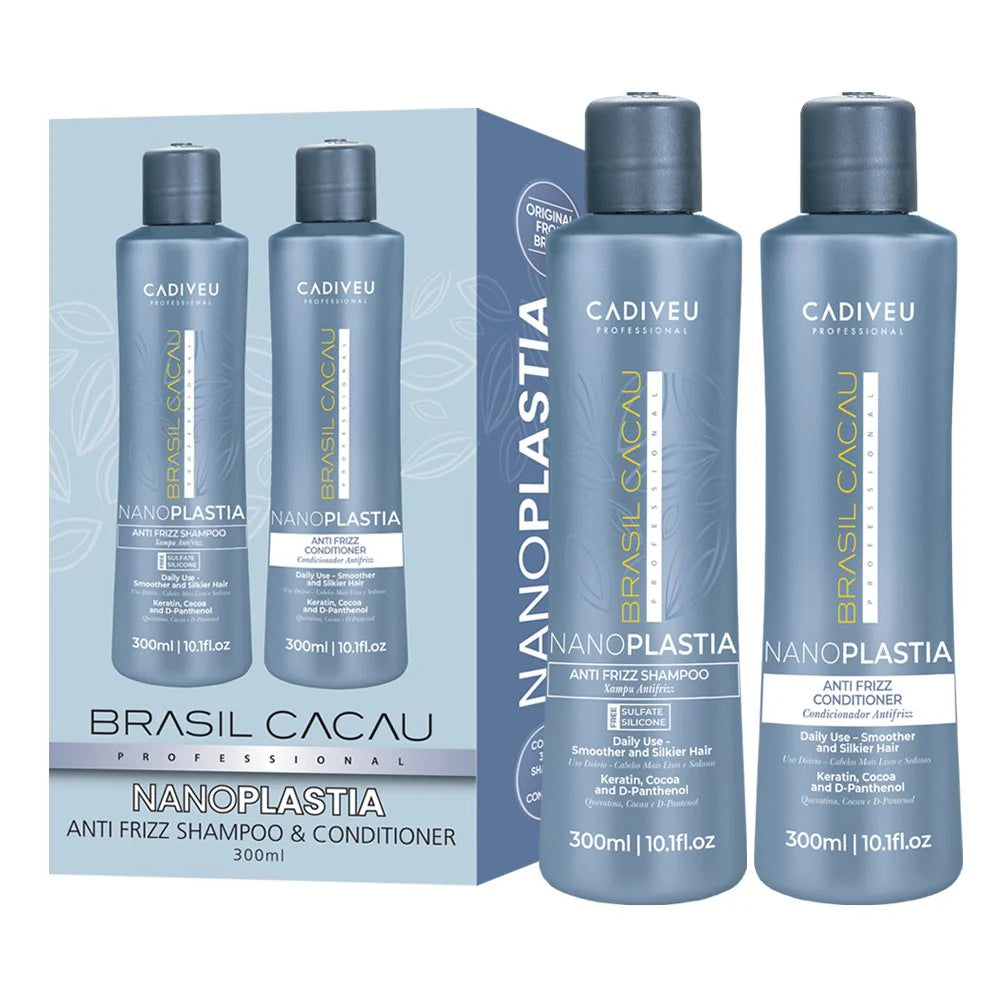 Brasil Cacau Nanoplastia Anti Frizz Shampoo And Conditioner 300ml Duo
