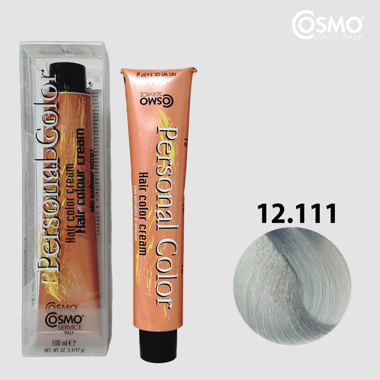 PERSONAL COLOR 12.111 - INTENSE SUPER PLATINUM ASH BLOND 100ml bottle front view
