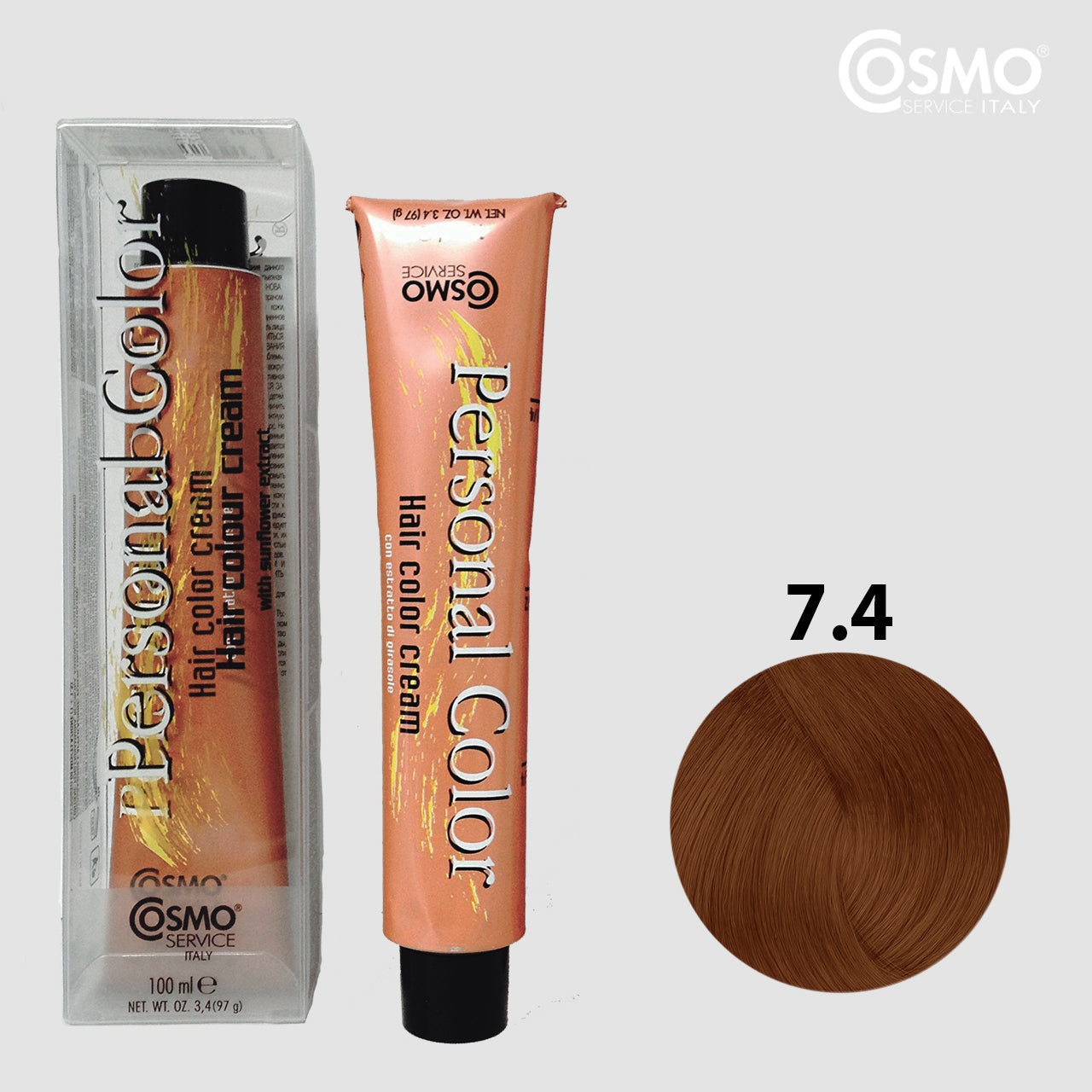 PERSONAL COLOR 7.4 - AUBURN BLOND Hair Dye 100ml bottle front view