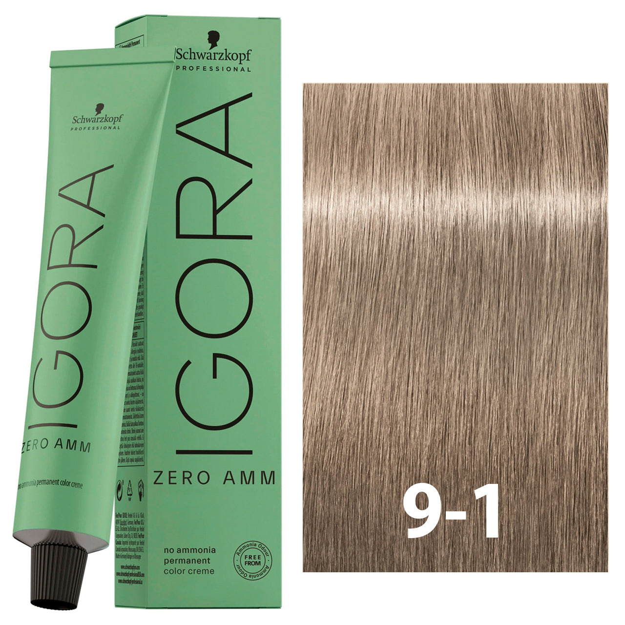 SCHWARZKOPF IGORA ZERO AMMONIA 9-1 60ML bottle with packaging