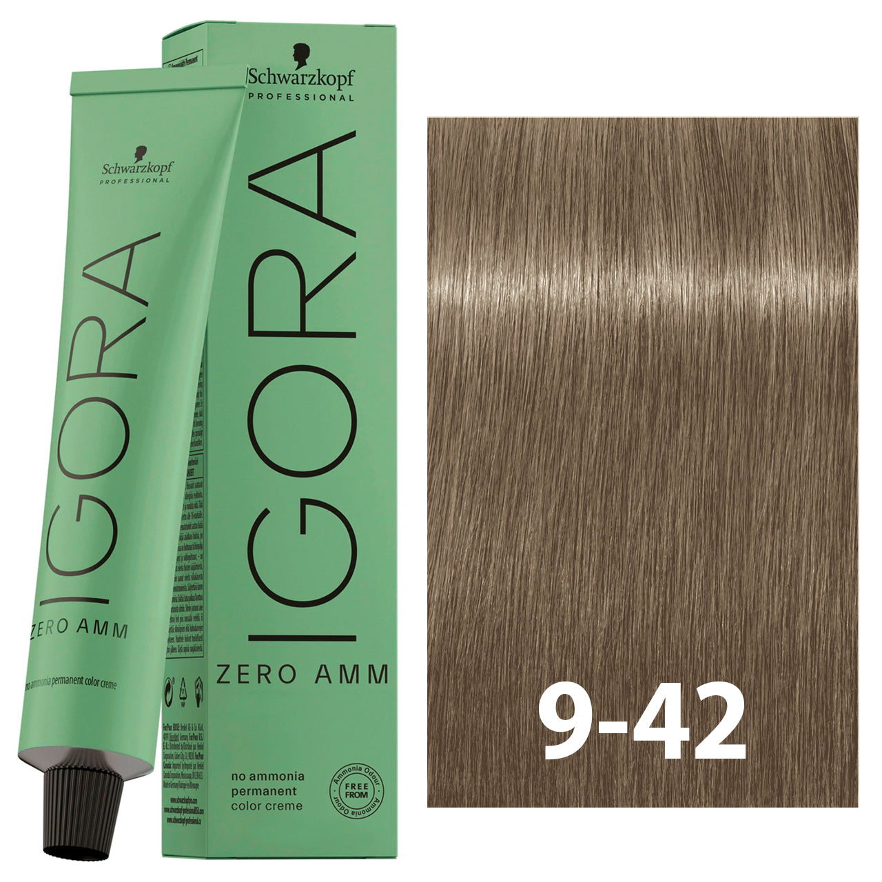 SCHWARZKOPF IGORA ZERO AMMONIA 9-42 60ML bottle with packaging