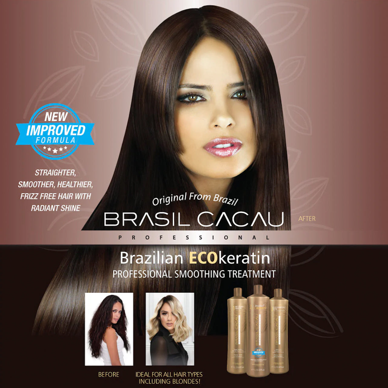 BRASIL CACAU HYSmooth and shiny hair after using BRASIL CACAU Pre Styling Leave-In PrimerDRATING HAIR COMPLEX MASK 200MLBRASIL CACAU PRE STYLING LEAVE IN PRIMER 110ML