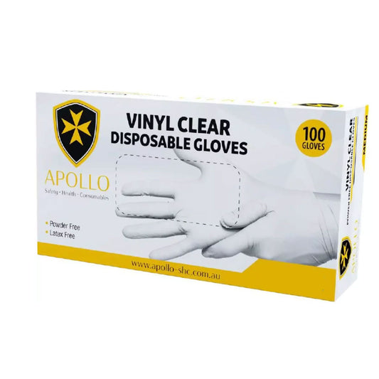 *Apollo Vinyl Clear Gloves Small