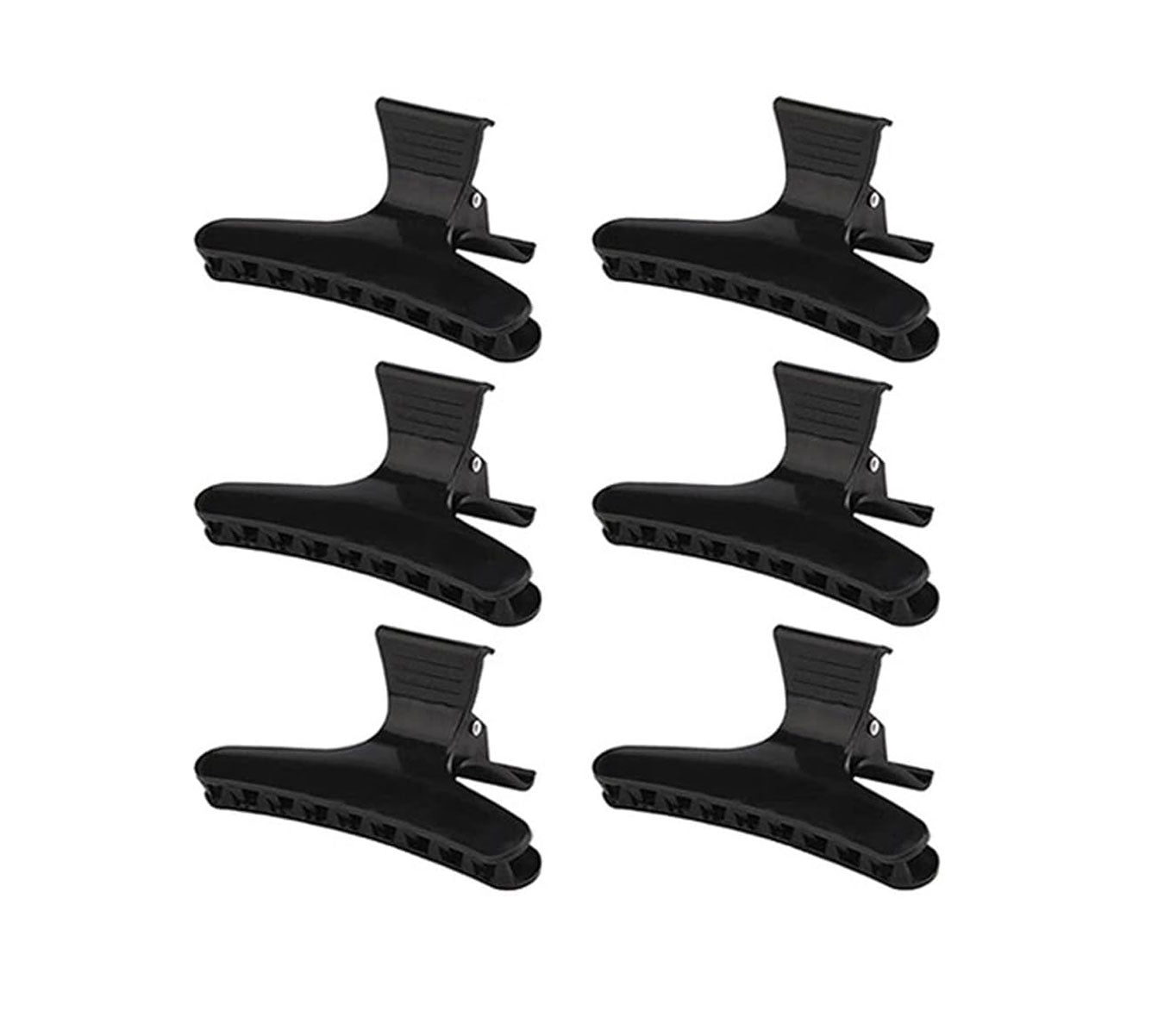 Professional Black Large Butterfly Clips 6pk