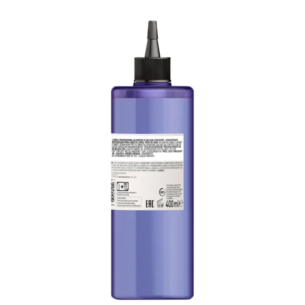 L'Oréal Professionnel Blondifier Gloss liquid treatment showing application on blonde hair demonstrating professional shine results