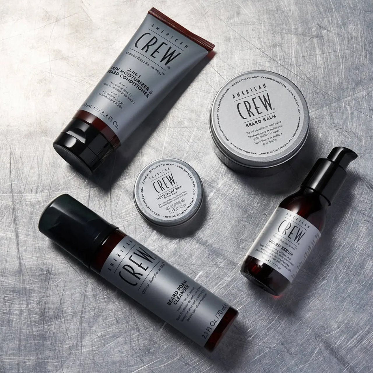 American Crew Beard Serum 50ml showcasing natural ingredients and stylish packaging