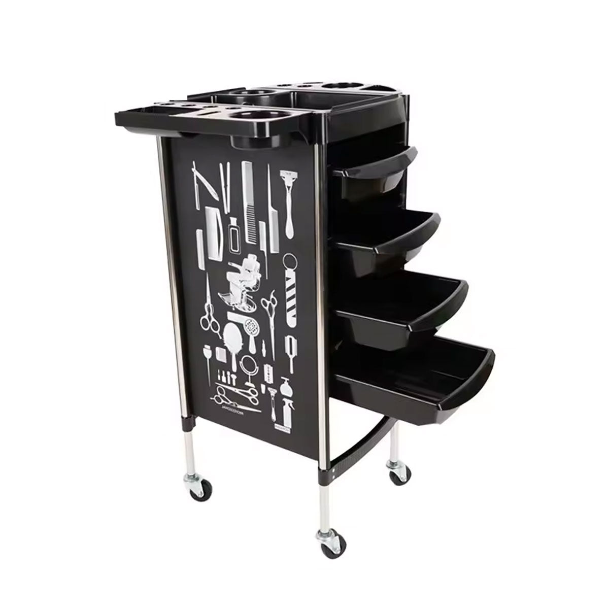 Salon Trolley with Wheels And 4 Drawers And Featuring 2 Tool Trays Q16B
