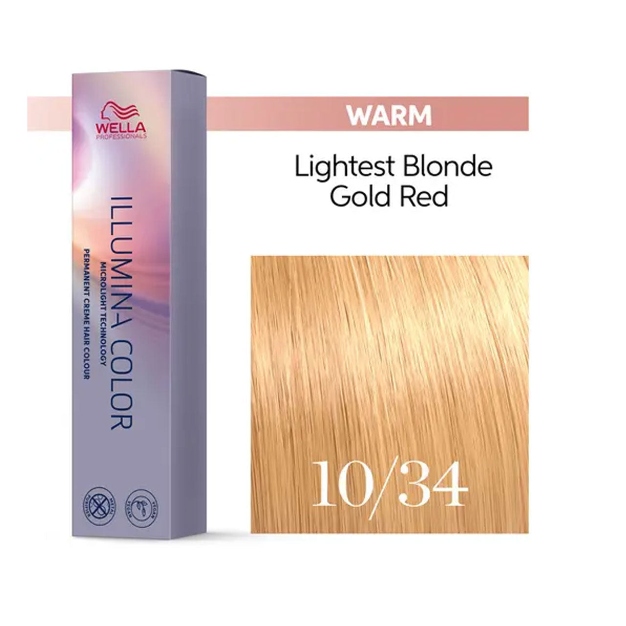 Wella Illumina 10/34 Lightest Ash Blonde Gold Red 60ML