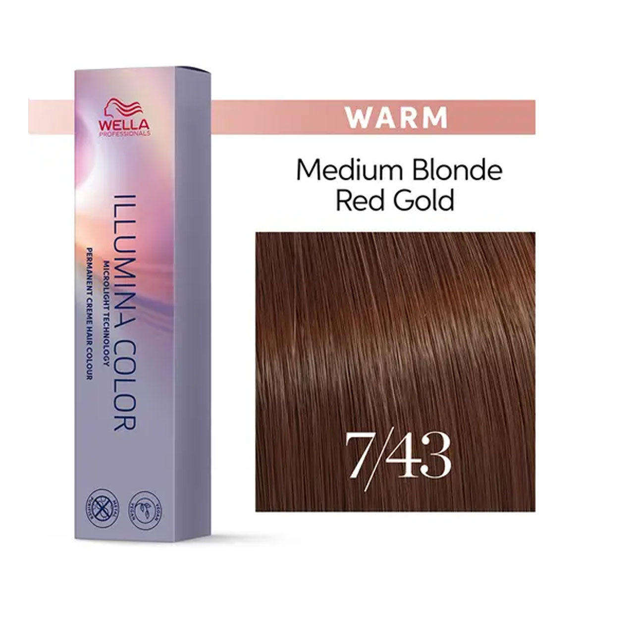 Wella Illumina Color 7/43 Medium Red Gold Blonde 60ML