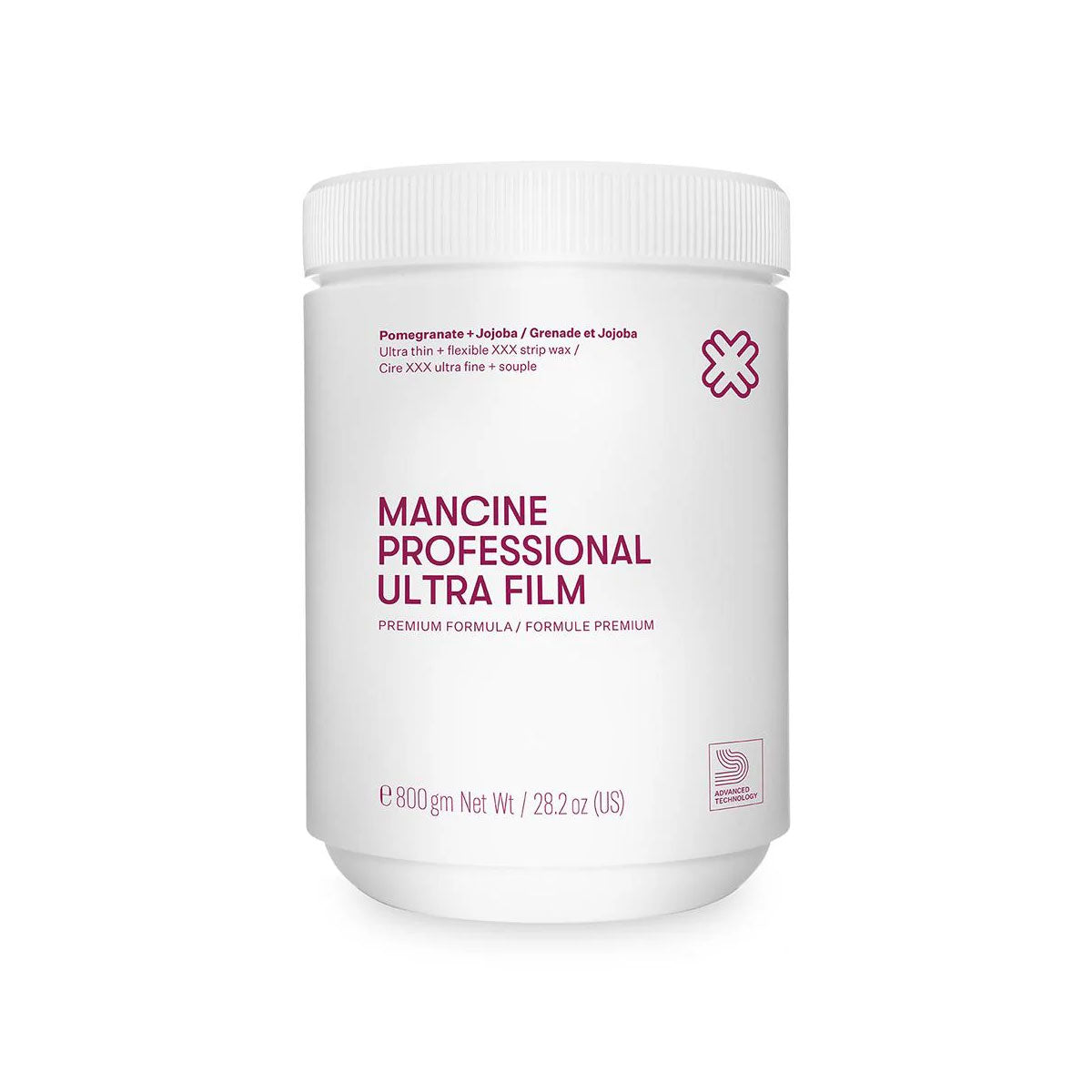 Mancine Professional Ultra Film Pomegranate & Jojoba Strip Wax 800Gm
