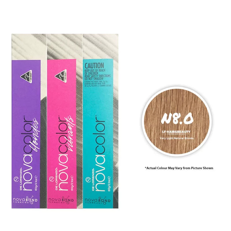 De Lorenzo NovaColor Permanent Colour N8.0 – Very Light Natural Blonde 60g