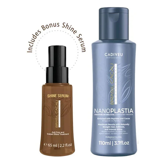 Brasil Cacau Nano PLASTIA Hair Treatment 110ML Includes Shine Serum 65ML