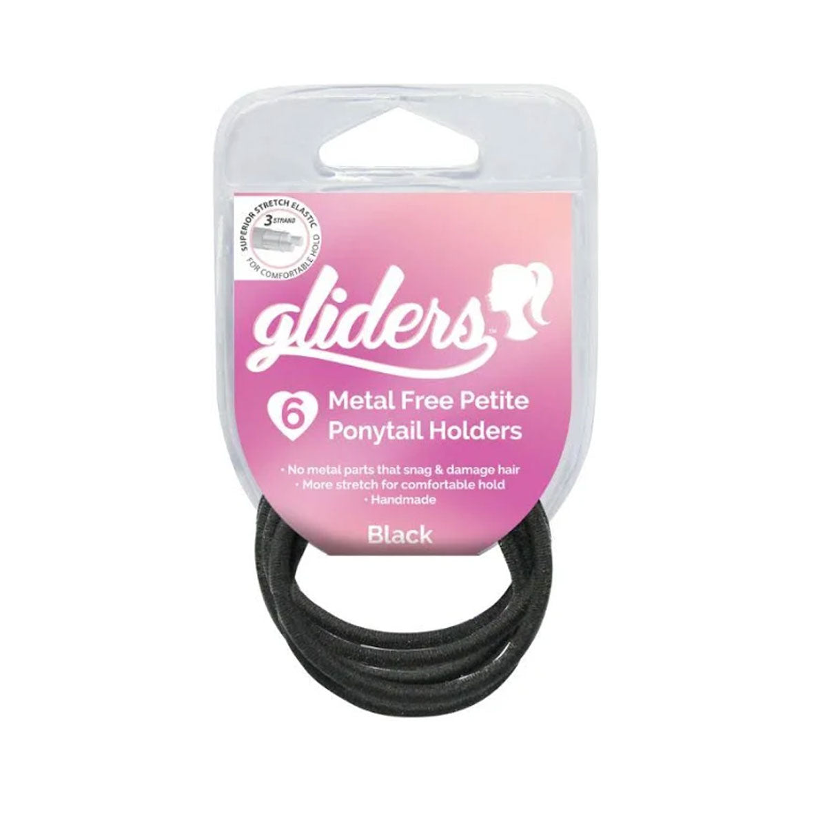 Snagfree Ponytail Holder Black 6Pcs