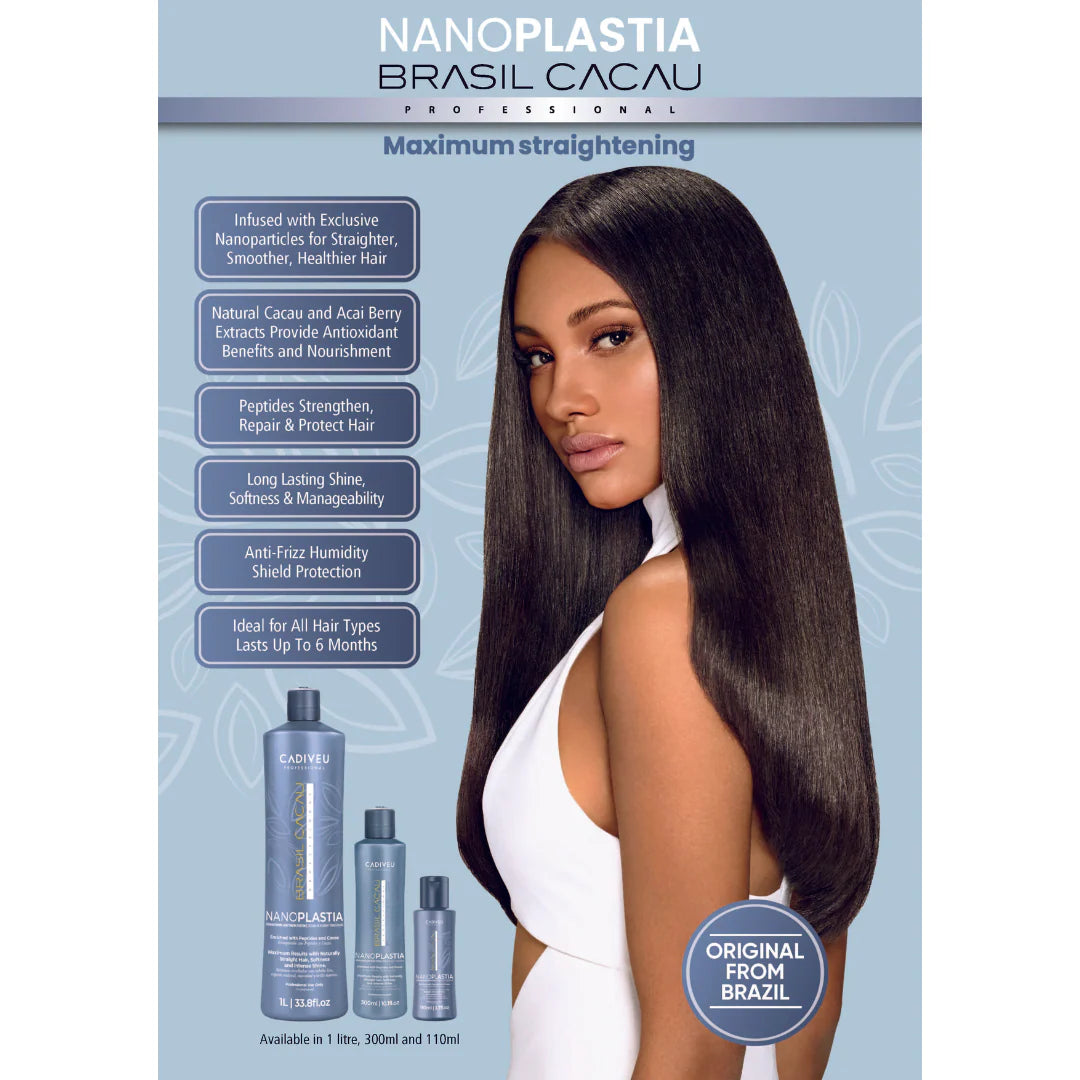 Brasil Cacau Nano PLASTIA Hair Treatment 110ML Includes Shine Serum 65ML