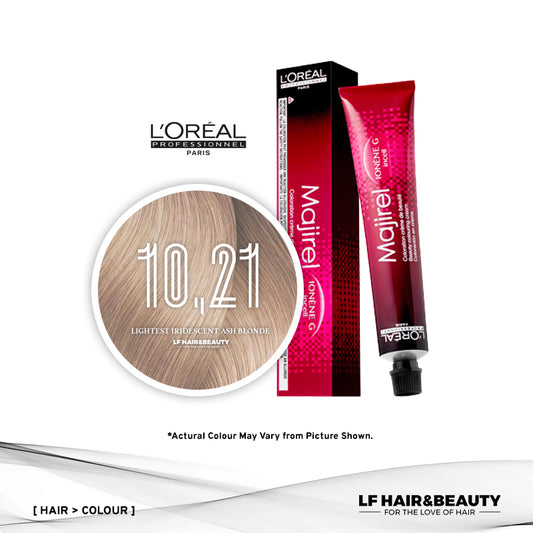 L'Oreal Majirel Permanent Hair Color 10.21 Lightest Iridescent Ash Blonde 50ml