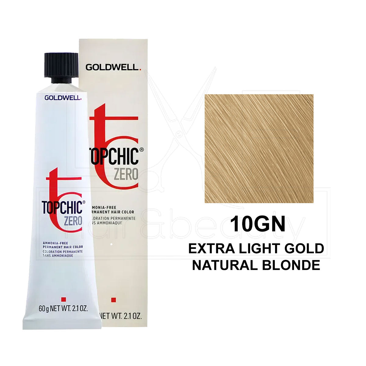 Topchic Zero Ammonia-Free Permanent Hair Color 10GN Extra Light Gold Natural Blonde 60ML