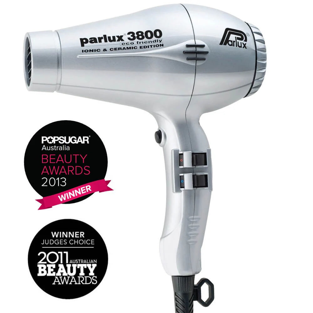 Parlux 3800 Eco Friendly Ionic And Ceramic Hair Dryer - Silver