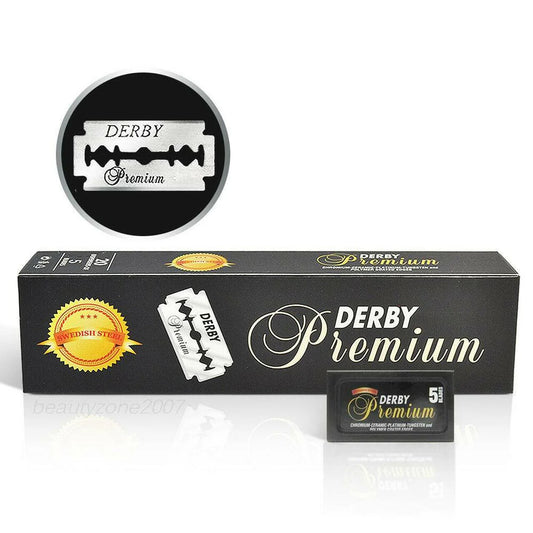 Derby Premium Double Edge Barber Razor Blades Platinum 100pcs 20 Dispensers Of 5