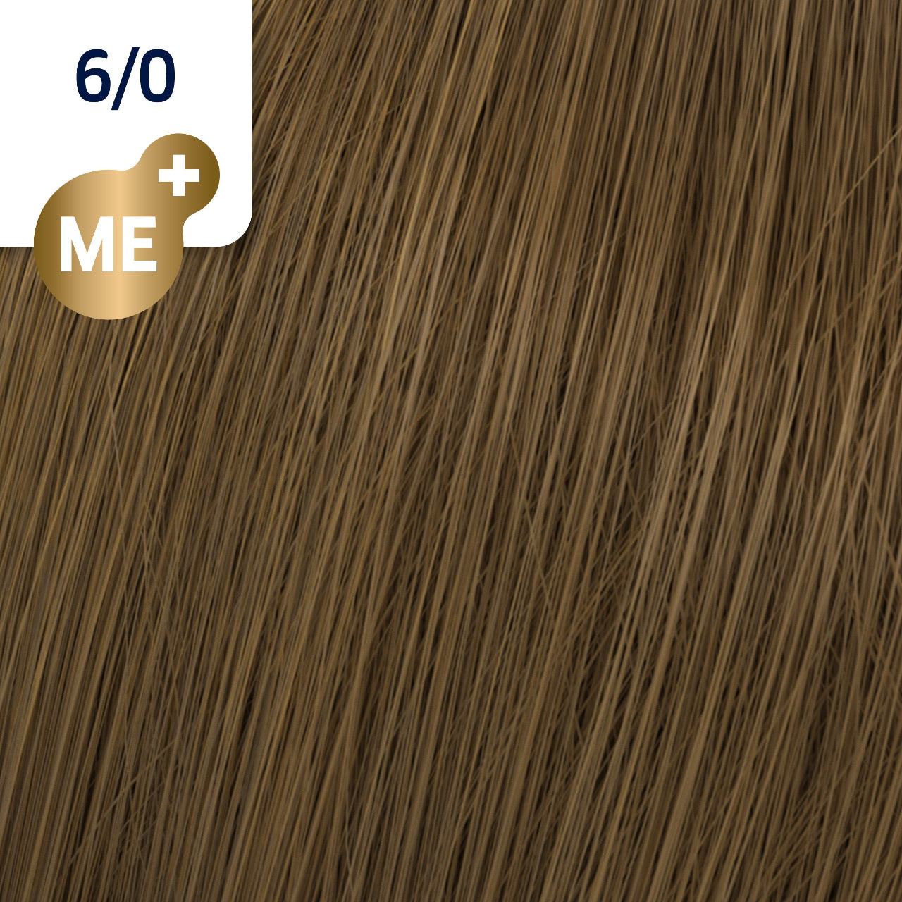 Wella Koleston Perfect ME+ 6/0 dark blonde hair color swatch showing natural dark blonde shade with ME+ technology indicator