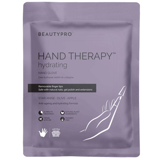 Beauty Pro Hand Therapy Collagen Infused Glove With Removable Fingertips