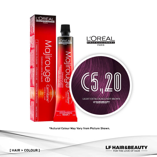 L'Oreal Majirouge Permanent Hair Color C5.20 Light Extra Burgundy Brown 50ml