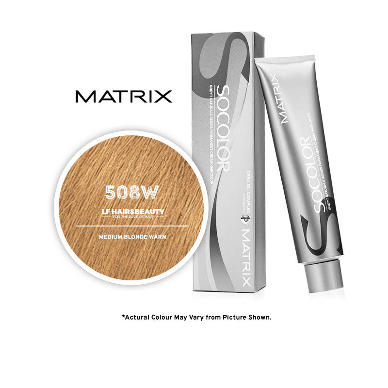 Matrix Socolor 508W Medium Blonde Warm 85G - LF Hair and Beauty Supplies