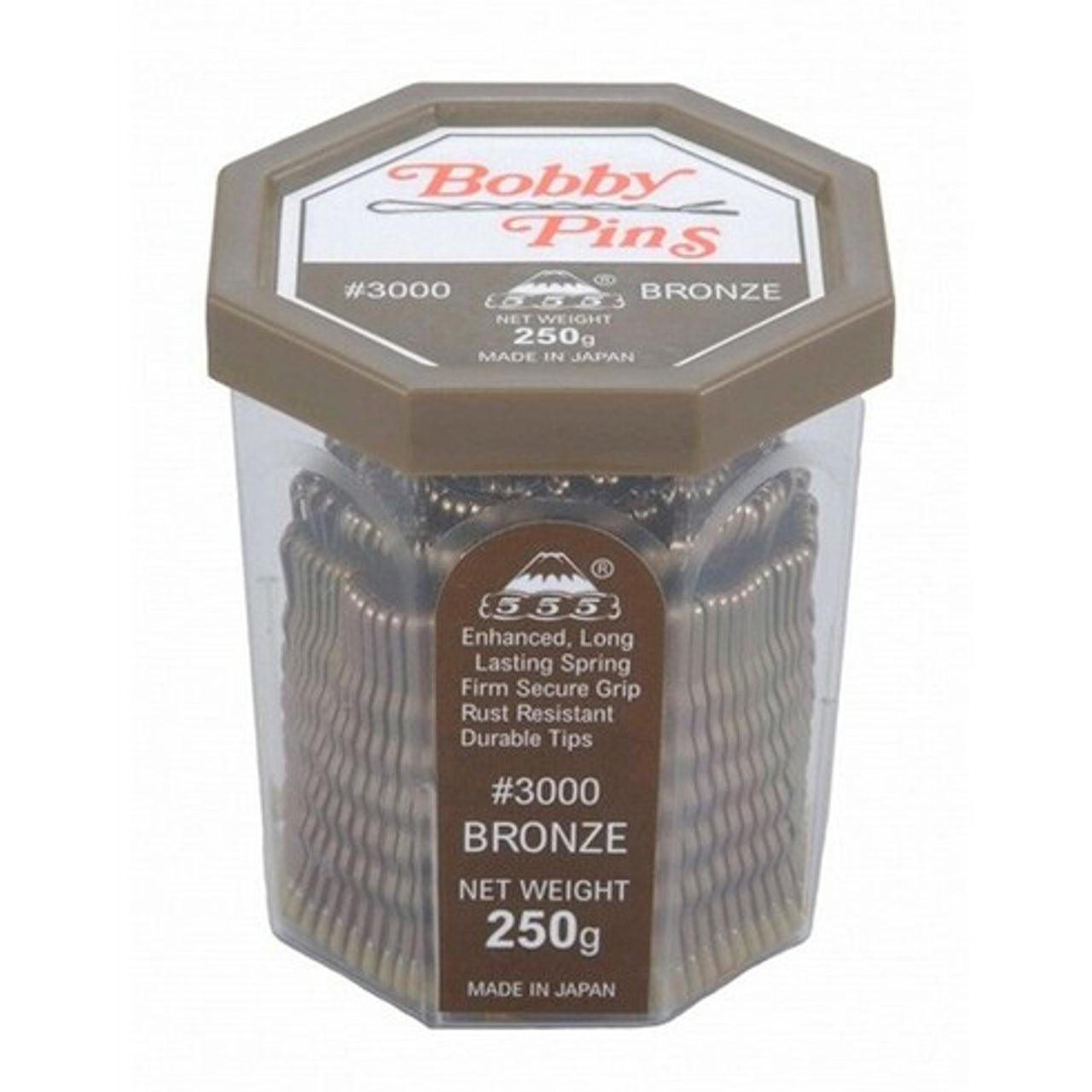 555 BOBBY PINS 2" BRONZE 250G packaging