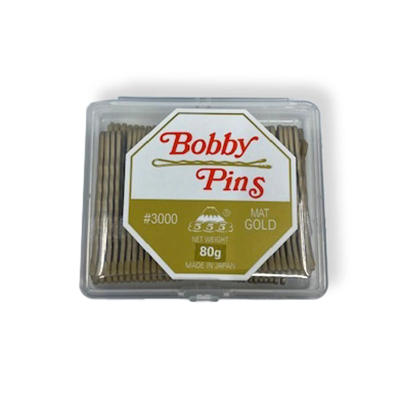 555 BOBBY PINS 2'' MATT GOLD 80G packaging