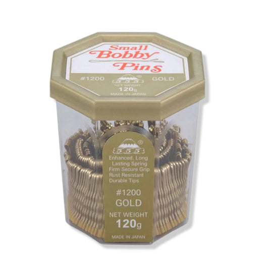 555 SMALL BOBBY PINS 1.5" GOLD 120G packaging