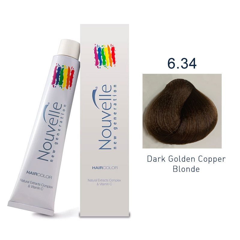 Nouvelle - Permanent Hair Color 6.34/Dark Golden Copper Blonde 100ml