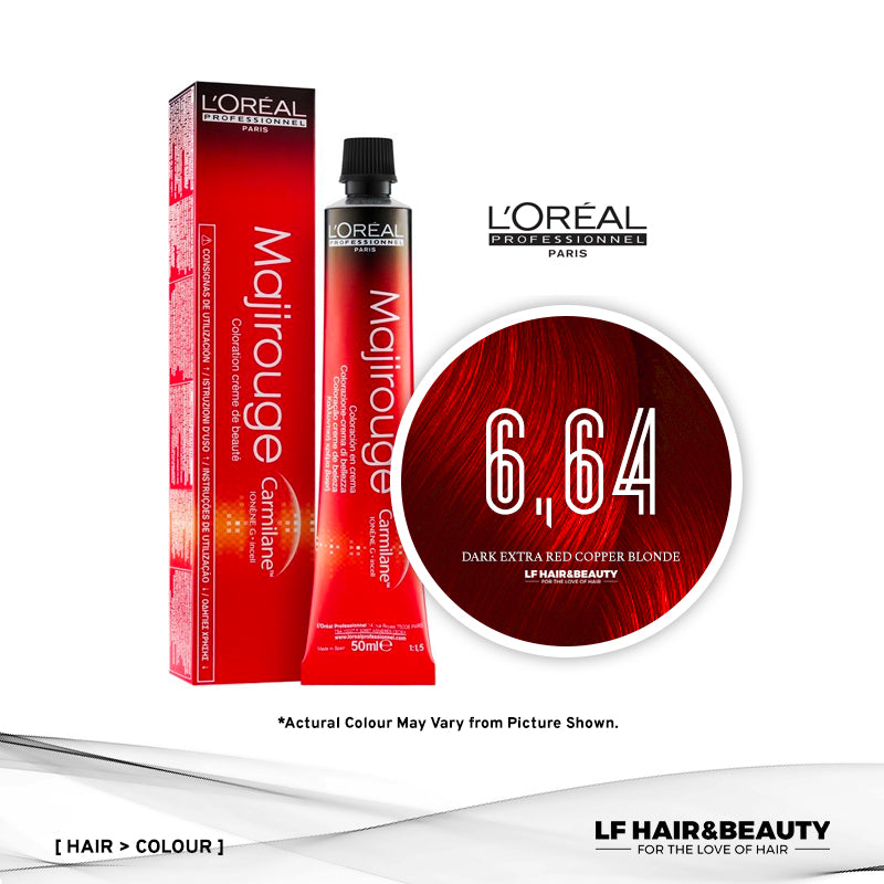 L'Oreal Majirouge Permanent Hair Color C6.64 Dark Extra Red Copper Blonde 50ml